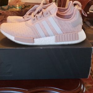 Adidas NMD_R1 Pastel pink, grey, and white